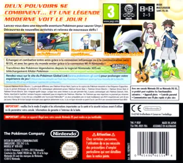 Pokemon - Version Blanche 2 (France) (NDSi Enhanced) box cover back